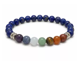 Pulsera de Lapislázuli 7 Chakras AB cuentas 8mm