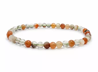 Pulsera de Cristal de Roca Rutilado Multicolor A cuentas de 4mm