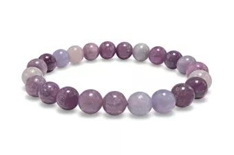 Pulsera de Lepidolita A Perlas 8 mm