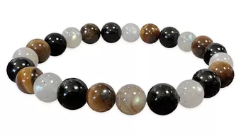 Pulsera de Labradorita, Ojo de Tigre y Turmalina A cuentas 8mm