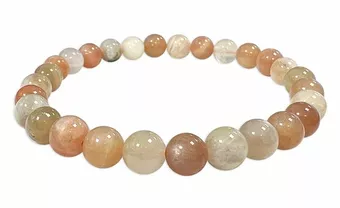 Pulsera de Piedra de Luna Multicolor A cuentas 5.5-6.5mm
