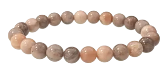 Pulsera de piedra lunar marrón con cuentas de 8-9 mm