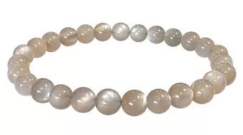 Pulsera de piedra lunar gris AAA con cuentas de 6-6,5 mm