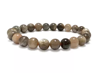 Pulsera de Piedra de Luna Negra A+ cuentas 8-9mm