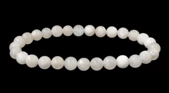 Pulsera de piedra de luna blanca 6-7mm perlas