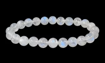 Pulsera Piedra Luna Blanca Peristerita Cuentas AAA 8mm
