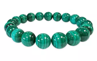 Pulsera de Malaquita AA cuentas 9.5-10.5mm
