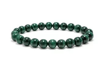 Pulsera de Malaquita Oscura AA Cuentas de 7-8 mm