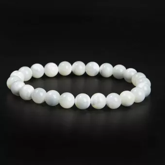 Pulsera de nácar blanco con cuentas de 8mm