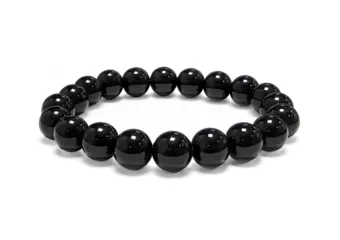 Pulsera de Obsidiana Negra A cuentas de 10mm