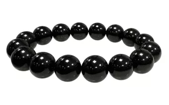 Pulsera de cuentas de Obsidiana Negra A 12mm