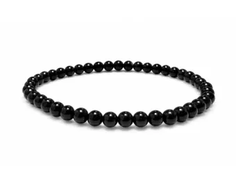 Pulsera de Obsidiana Negra A cuentas de 4mm