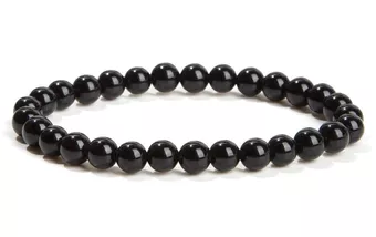 Pulsera de Obsidiana Negra A cuentas de 6mm