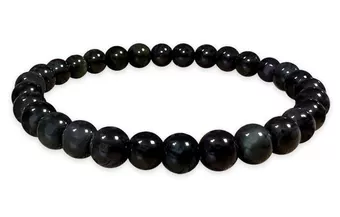Pulsera de Obsidiana Ojo Celeste Rainbow A cuentas de 6mm