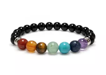 Pulsera de Ónix 7 Chakras A Perlas 8 mm