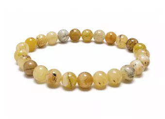 Pulsera de Ópalo Amarillo A cuentas 8mm