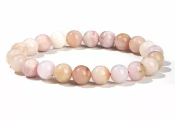 Pulsera de Ópalo Rosa A cuentas 8mm