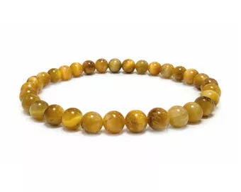 Pulsera de Ojo de Tigre Dorado AA con Cuentas de 6mm