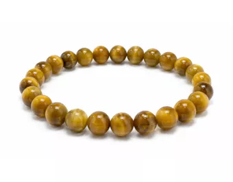 Pulsera de Ojo de Tigre Dorado AA con Cuentas de 8mm