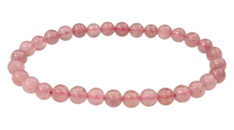 Pulsera Cuarzo Fresa Hematoide A Perles 6mm