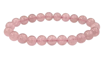 Pulsera Cuarzo Fresa Hematoide A Perles 8mm