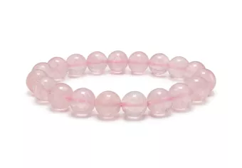 Pulsera de Cuarzo Rosa A cuentas de 10mm