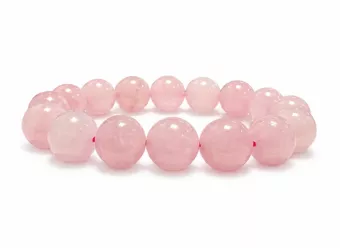 Pulsera de Cuarzo Rosa A cuentas de 12mm