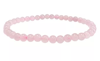 Pulsera de Cuarzo Rosa AB cuentas de 4-5mm