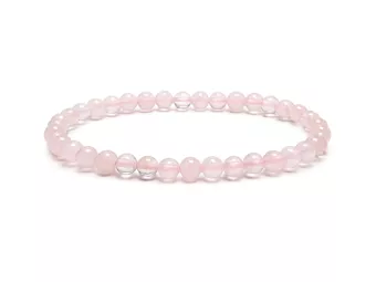 Pulsera de Cuarzo Rosa A cuentas de 4mm