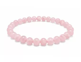Pulsera de Cuarzo Rosa AB cuentas de 6mm