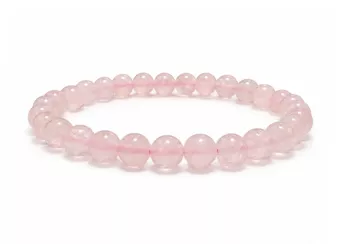 Pulsera de Cuarzo Rosa A perlas 6-7mm