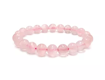 Pulsera de Cuarzo Rosa A cuentas de 8mm