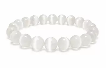 Pulsera de Selenita Ojo de Gato A cuentas de 10mm