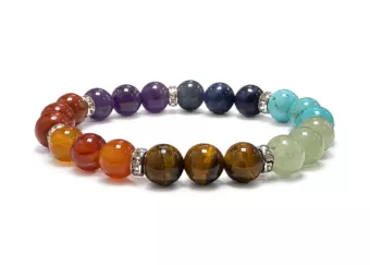 Pulsera 7 Chakras con Strass A Perlas 8 mm