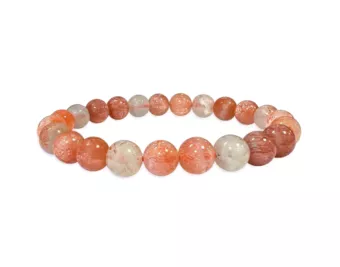 Pulsera de Piedra del Sol Policromática con Inclusiones Hematoides AA cuentas 8-9mm