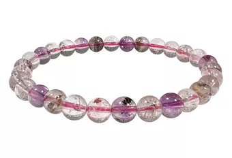 Pulsera de Super Seven AA Cuarzo con Inclusiones Cuentas de 6 mm