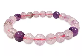 Pulsera de Cuarzo Super Seven A+ con Inclusiones Perlas 8 mm