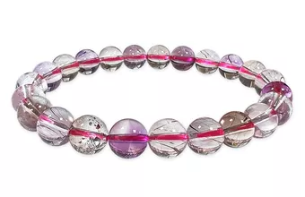 Pulsera de Super Seven AAA Cuarzo con Inclusiones Perlas 8–9 mm
