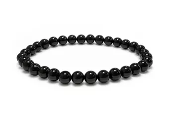 Pulsera de turmalina negra con cuentas de 5,5-6,5 mm
