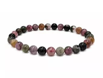 Pulsera de Turmalina Multicolor AA Cuentas de 6-6,5 mm