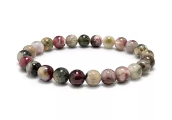 Pulsera de Turmalina Multicolor A Cuentas de 8 mm