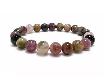 Pulsera de Turmalina Multicolor AA Cuentas de 7,5-8,5 mm