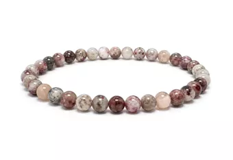 Pulsera de Turmalina Rosa A Cuentas de 5-6 mm