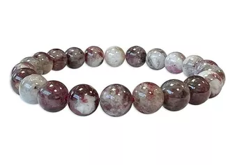 Pulsera De Turmalina Rosa A Cuentas De 8 mm