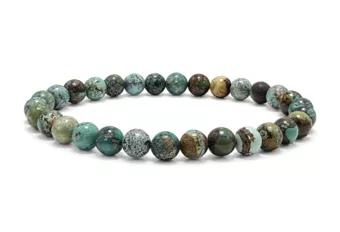 Pulsera de Turquesas Naturales de China Con Cuentas de 5-6mm