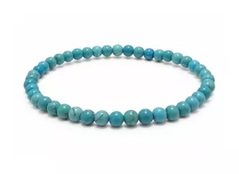 Pulsera de Turquenita Howlita Natural Teñida A Perlas 4 mm