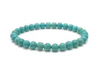 Pulsera de Turquenita Howlita Natural Teñida A Perlas 6 mm