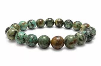Pulsera de Turquesa Natural de África AB cuentas de 10mm