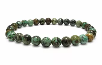 Pulsera de Turquesa Natural de África AB cuentas de 6mm