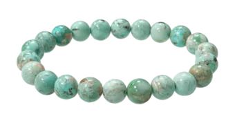 Pulsera de Turquesa Peruana Natural cuentas AA 8mm